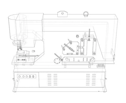 Metalworking CNC machine. Vector Illustrazione stock