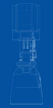 Metalworking CNC machine. Vector Stock Illustration