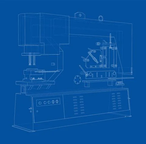 Metalworking CNC machine. Vector Illustrazione stock