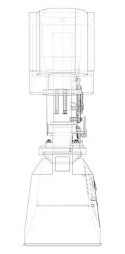 Metalworking CNC machine. Vector Illustrazione stock
