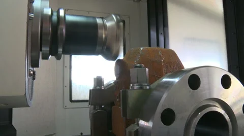 Metalworking CNC milling machine. Cutting metal modern processing technology 스톡 동영상 64772861