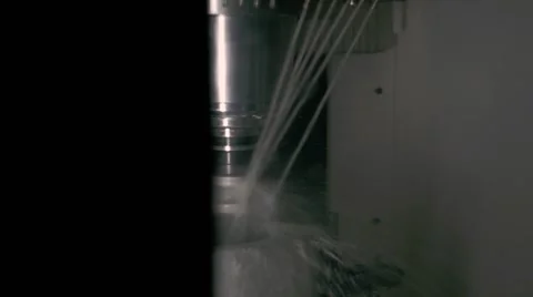 Metalworking CNC milling machine. Cutting metal modern processing technology Stock Footage 68823272