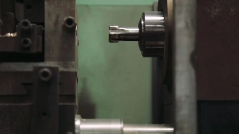 Metalworking CNC milling machine. Cutting metal modern processing technology Stock Footage 73570501