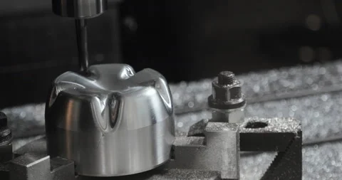 Metalworking CNC milling machine. Cutting metal modern processing technology. Stock Footage 87862192