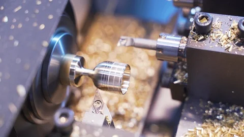 Metalworking CNC milling machine. Cutting metal modern processing technology. 스톡 동영상 107780688