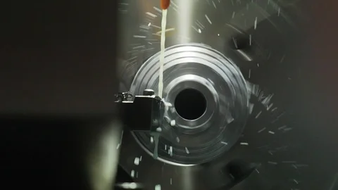 Metalworking CNC milling machine. Cutting metal modern processing technology. Stock Footage 110982083