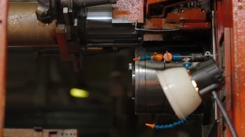 Metalworking CNC milling machine. Cutting metal modern processing technology Stock Footage 127504843