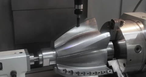 Metalworking CNC milling machine. Cutting metal modern processing technology. Stock Footage 154761877