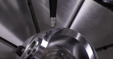 Metalworking CNC milling machine. Cutting metal modern processing technology. Stock Footage 154761889