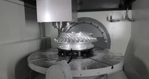 Metalworking CNC milling machine. Cutting metal modern processing technology. Stock Footage 154761932