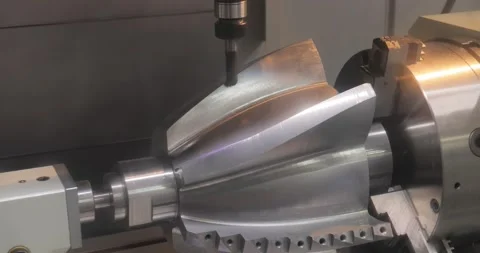 Metalworking CNC milling machine. Cutting metal modern processing technology. Stock Footage 154762101
