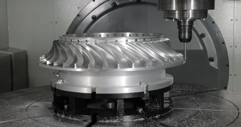 Metalworking CNC milling machine. Cutting metal modern processing technology. Stock Footage 154762319
