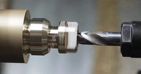 Metalworking CNC milling machine. Cutting metal modern processing technology. Stock Footage 154762332