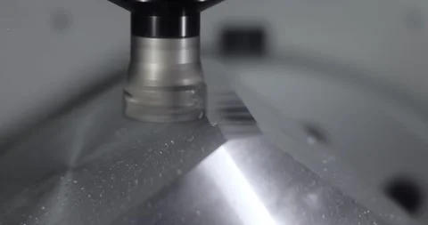 Metalworking CNC milling machine. Cutting metal modern processing technology. Stock Footage 154762335