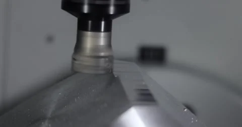 Metalworking CNC milling machine. Cutting metal modern processing technology. Stock Footage 159750410