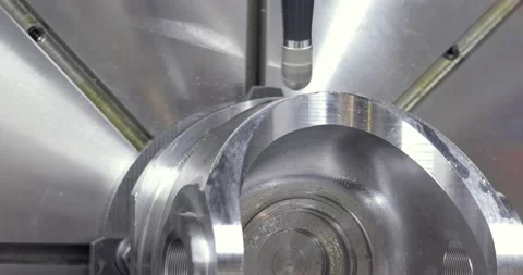 Metalworking CNC milling machine. Cutting metal modern processing technology. Stock Footage 159750770