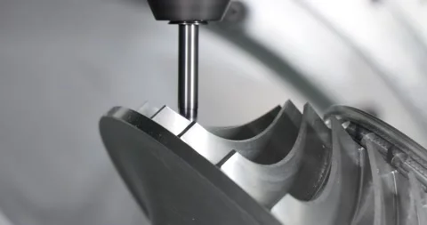 Metalworking CNC milling machine. Cutting metal modern processing technology. Stock Footage 159750874