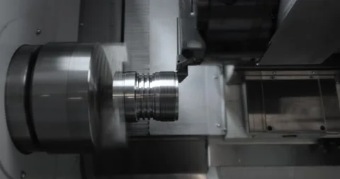 Metalworking CNC milling machine. Cutting metal modern processing technology. Stock Footage 159750980