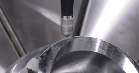 Metalworking CNC milling machine. Cutting metal modern processing technology. Stock Footage 159751006