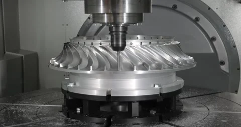 Metalworking CNC milling machine. Cutting metal modern processing technology. Stock Footage 160603667