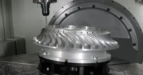 Metalworking CNC milling machine. Cutting metal modern processing technology. Stock Footage 165100743