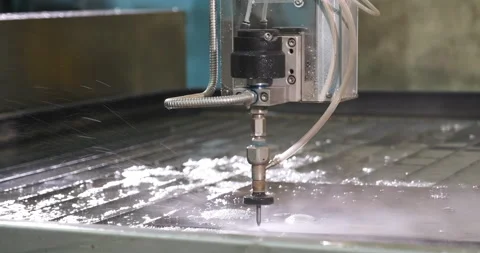 Metalworking CNC milling machine, cutting metal modern processing technology. Stock Footage 187492639