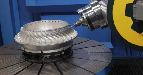 Metalworking CNC milling machine. Cutting metal modern processing technology. Stock Footage 202175219