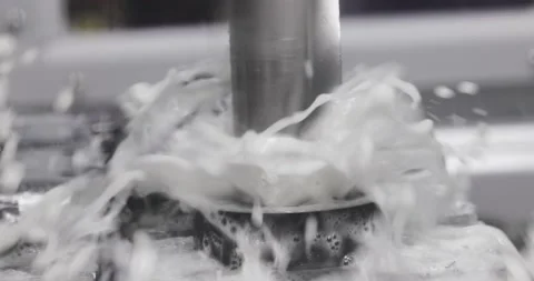 Metalworking CNC milling machine. Cutting metal modern processing technology. Stock Footage 202175221