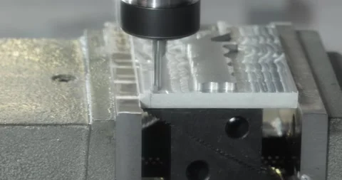 Metalworking CNC milling machine. Cutting metal modern processing technology. Stock Footage 232663627