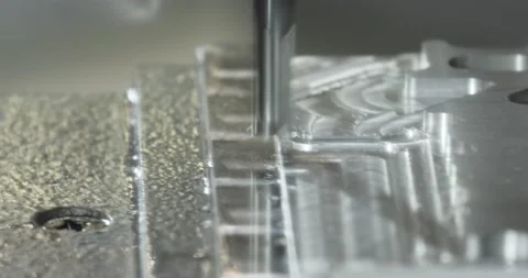 Metalworking CNC milling machine. Cutting metal modern processing technology. Stock Footage 236762101