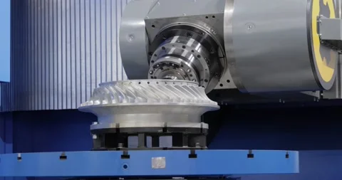 Metalworking CNC milling machine. Cutting metal modern processing technology. Stock Footage 236762127