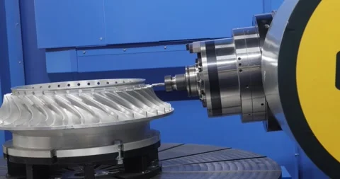 Metalworking CNC milling machine. Cutting metal modern processing technology. Stock Footage 241319512