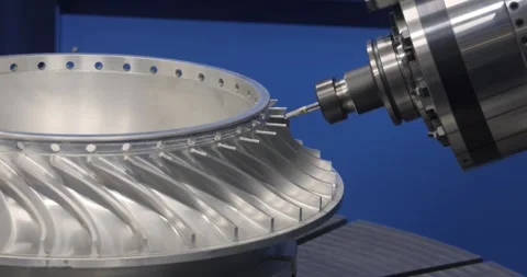 Metalworking CNC milling machine. Cutting metal modern processing technology. Stock Footage 249890011