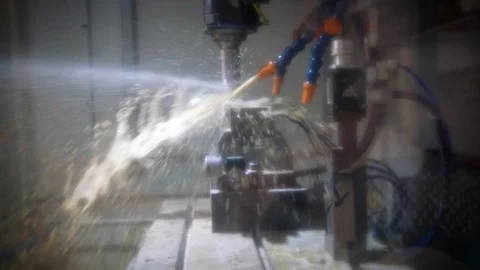 Metalworking CNC Milling Machine Stock Footage 124296304