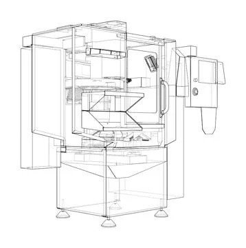 Metalworking CNC milling machine. Vector Stock Illustration