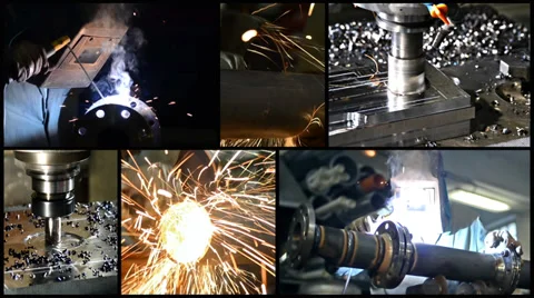 Metalworking collage Видео 33320611