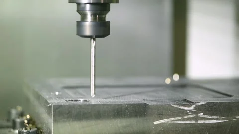 Metalworking drilling process on cnc machine Video stock 85794966