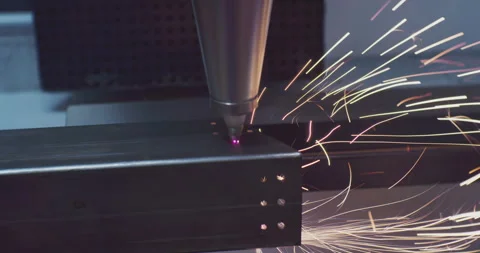 Metalworking equipment.laser processing of metal by a modern CNC machine tool Stock Footage 242283333