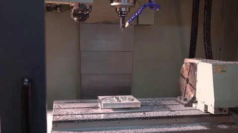 Metalworking at the factory. The computer-contro Machine with program control. Stock Footage 80225714