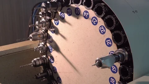 Metalworking at the factory. The computer-contro Machine with program control. Vidéo 80235447