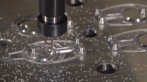 Metalworking at the factory. The computer-contro Machine with program control. Stock Footage 80237557