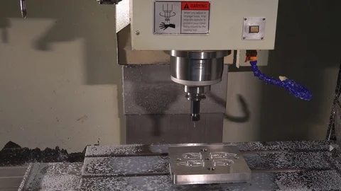 Metalworking at the factory. The computer-contro Machine with program control. Stock Footage 80239484
