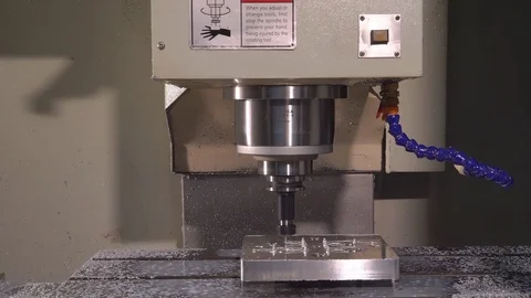 Metalworking at the factory. The computer-contro Machine with program control. Stock Footage 80240191