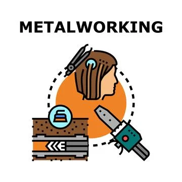 Metalworking industry and material processing vector concept Stock Illustration