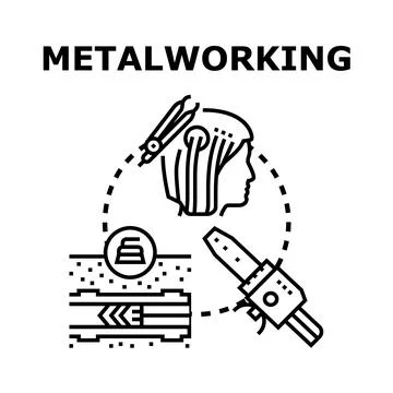 Metalworking industry and material processing vector concept Stock Illustration