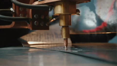 Metalworking machine. Sparks fly in the process of work, close-up. A Stock Footage 137485203