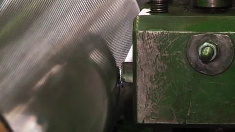 Metalworking machine, at work, at the factory Stock Footage 146864585