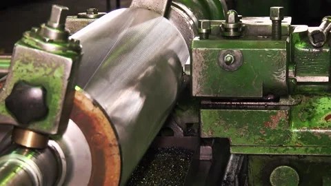 Metalworking machine, at work, at the factory Stock Footage 146864588