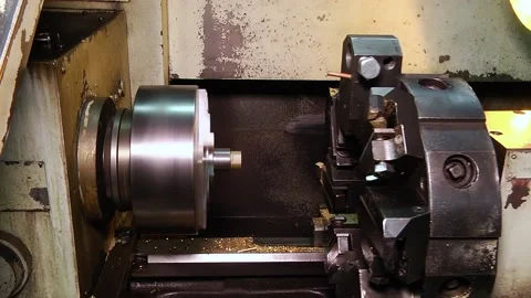 Metalworking machine, at work, at the factory Stock Footage 146864603