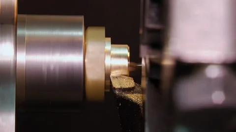 Metalworking machine, at work, at the factory Stock Footage 146864611